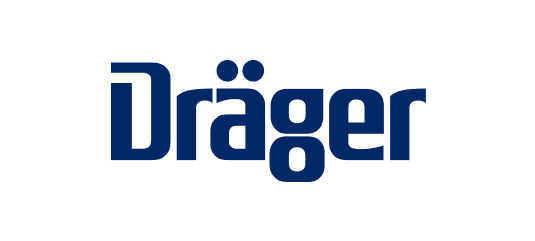 Dark blue Dräger corporate logo on a white background.
