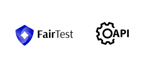 FairTest logo with a blue shield icon next to an OAPI logo featuring a black gear icon.