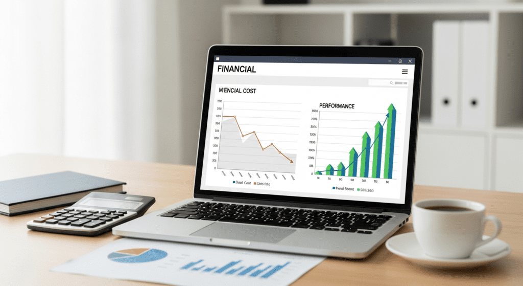 Financial dashboard showing declining incident costs and improving safety metrics